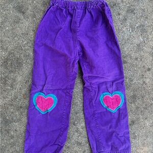 Purple Pants with Heart Patches vintage 80s